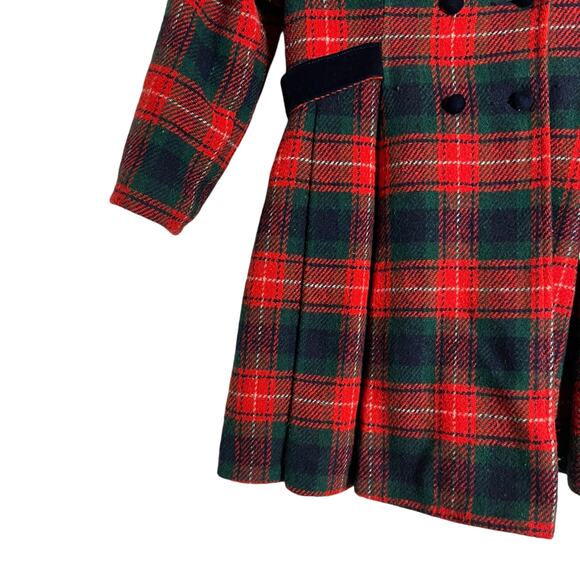 Vintage Rothschild of Philadelphia Red Plaid Girls Double Breasted Coat 4T - Picture 5 of 12